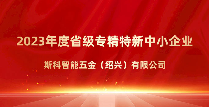喜報(bào)！斯科榮獲浙江省“專精特新”企業(yè)稱號